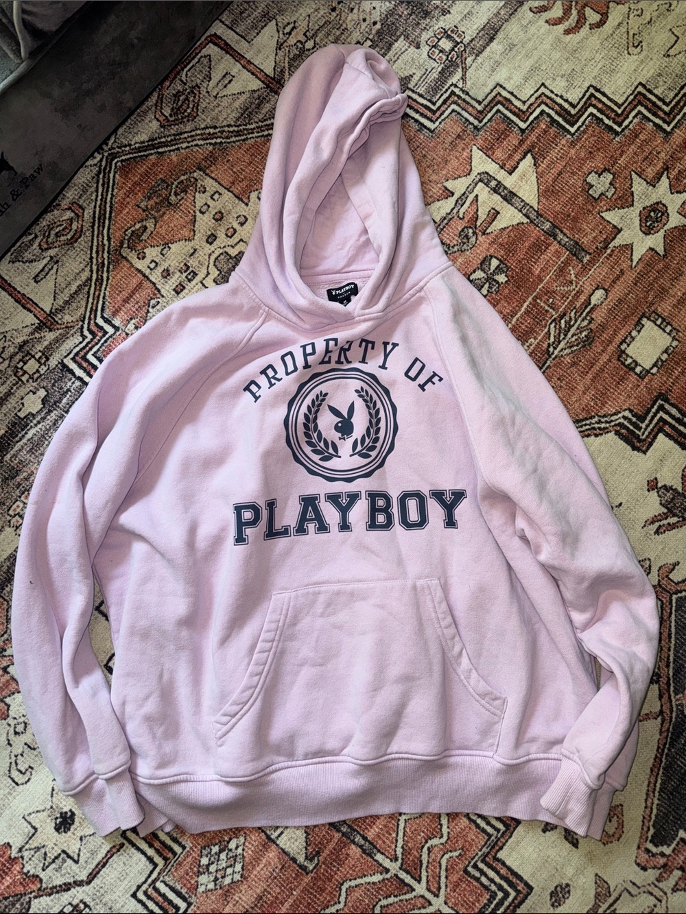 PLAYBOY Light purple Hoodie with Navy Logo